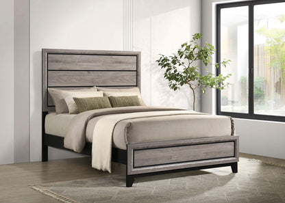 Valen Wood Full Panel Bed Light Taupe