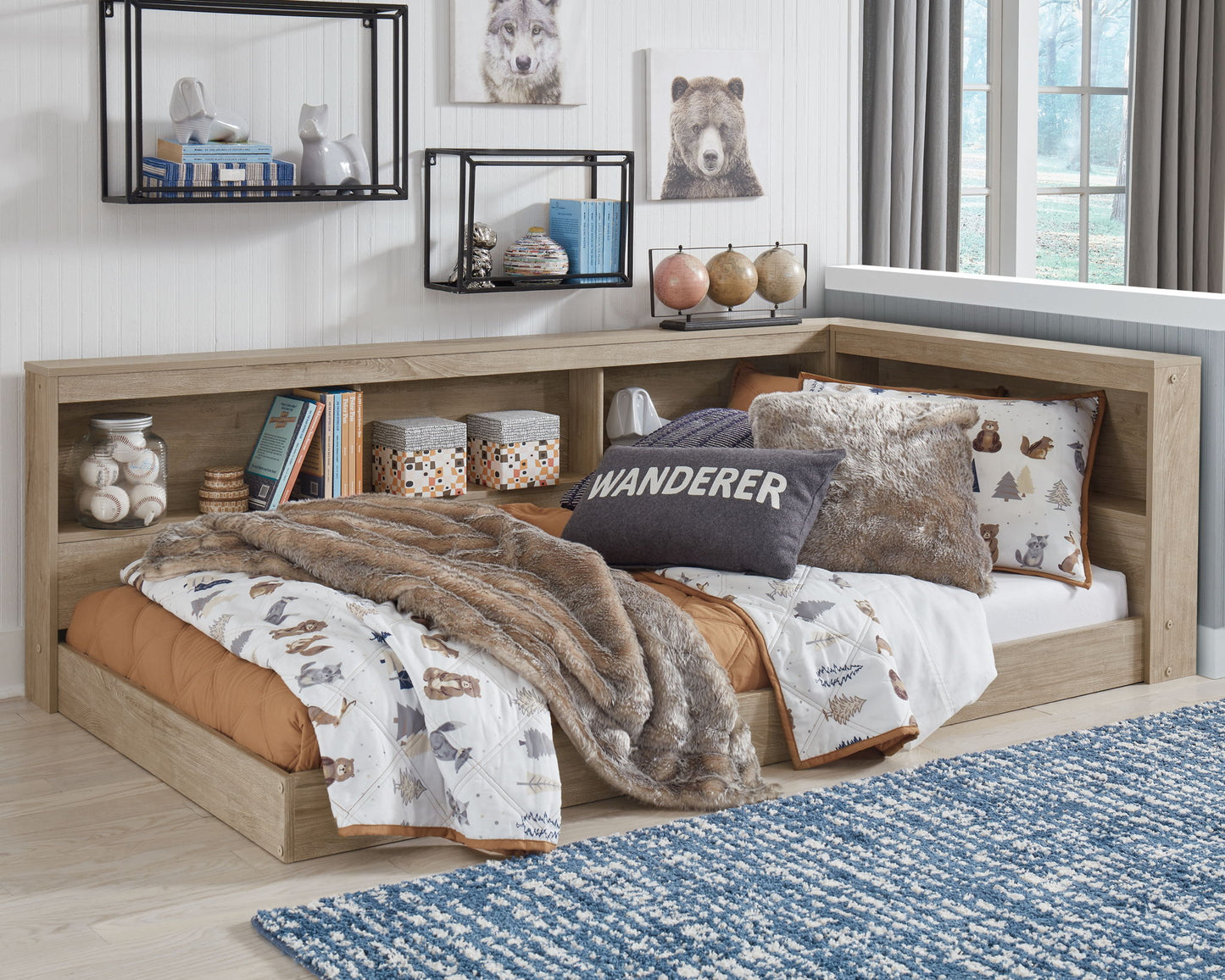 Oliah - Bookcase Storage Bed