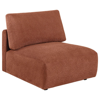 Elysia Fabric Upholstered Modular Armless Chair Coral