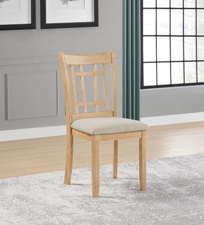 Lavon Wood Dining Side Chair Linen and Light Oak (Set of 2)