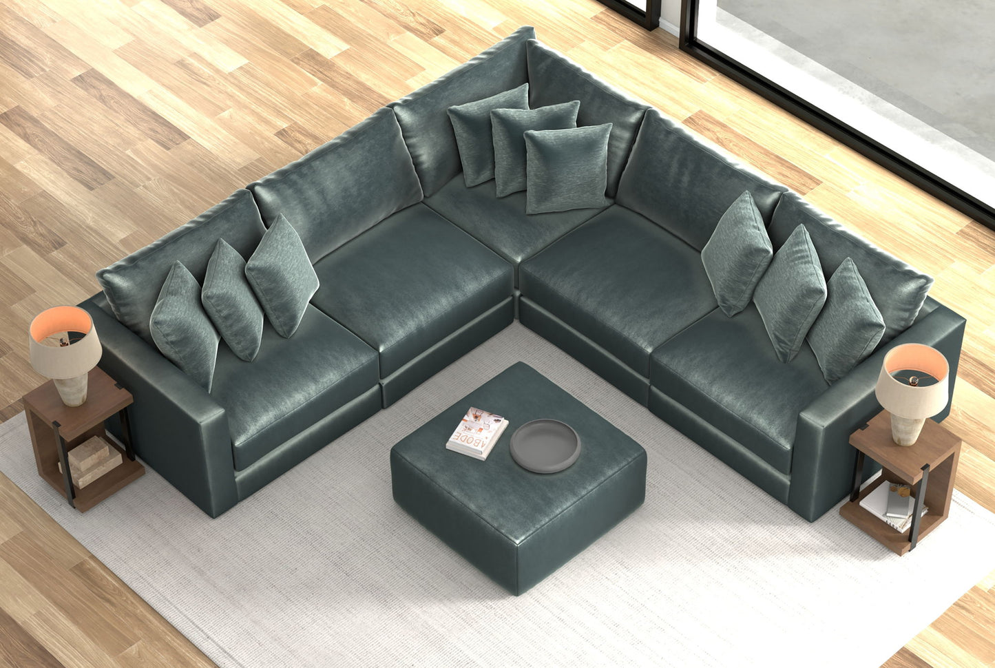 Remington - Modular Sofa And Cocktail Ottoman - Pine