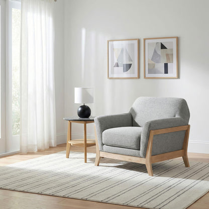 Vaughn Fabric Upholstered Flared Arm Accent Chair Grey