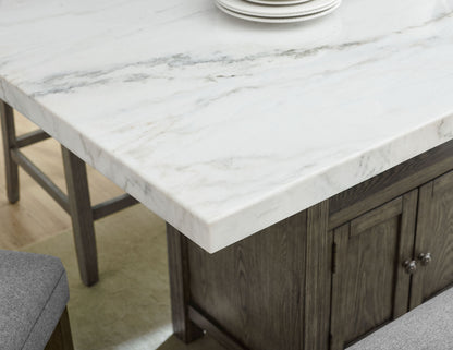 Grayson - Counter Height Set With White Top Table
