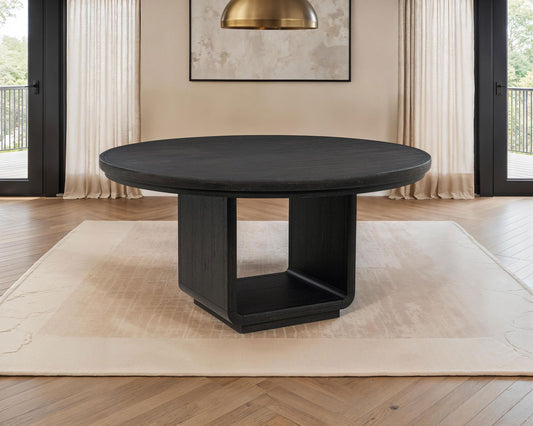 Leandro 60-inch Round Dining Table Burnished Black