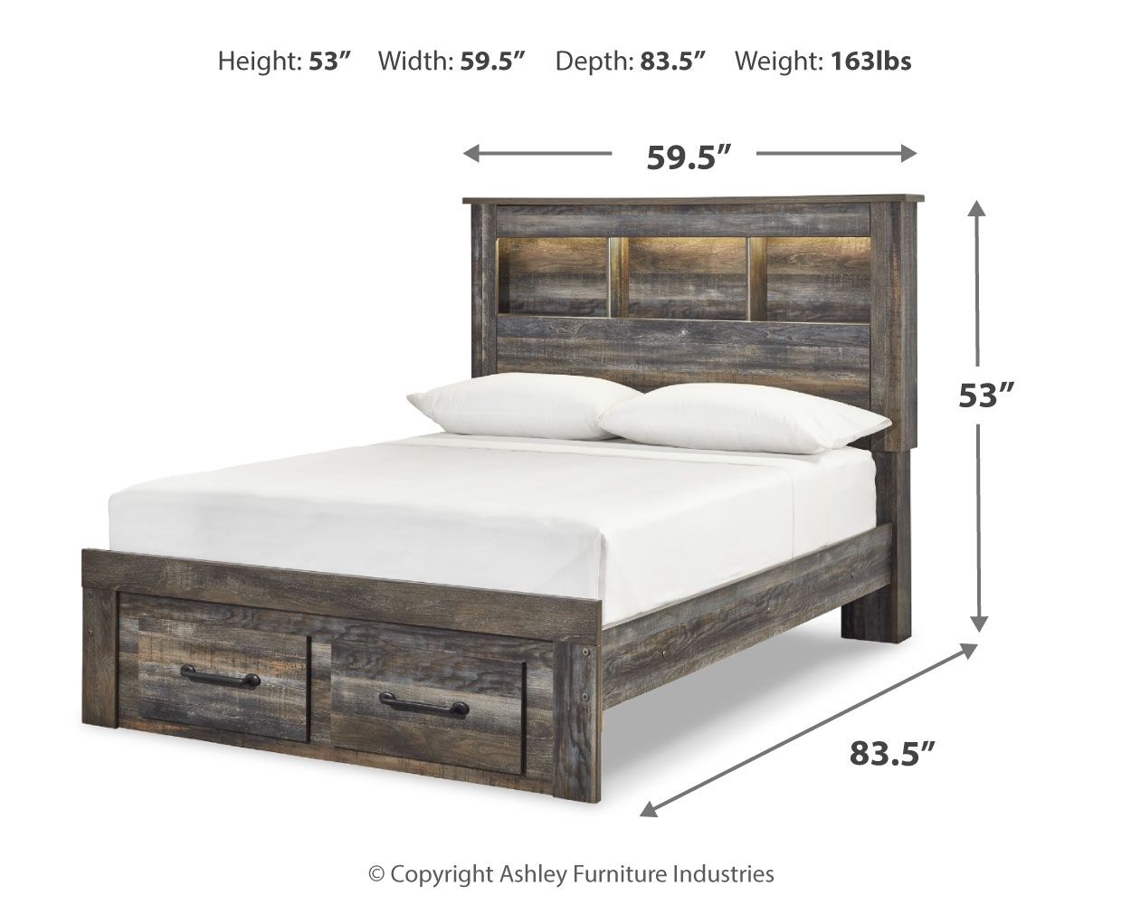 Drystan - Panel Bookcase Bed