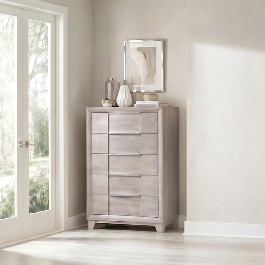 Farre 5-drawer Chest of Drawers Washed Grey