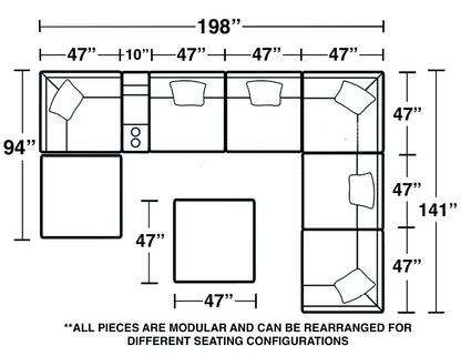 Posh - Modular Sectional And Ottoman
