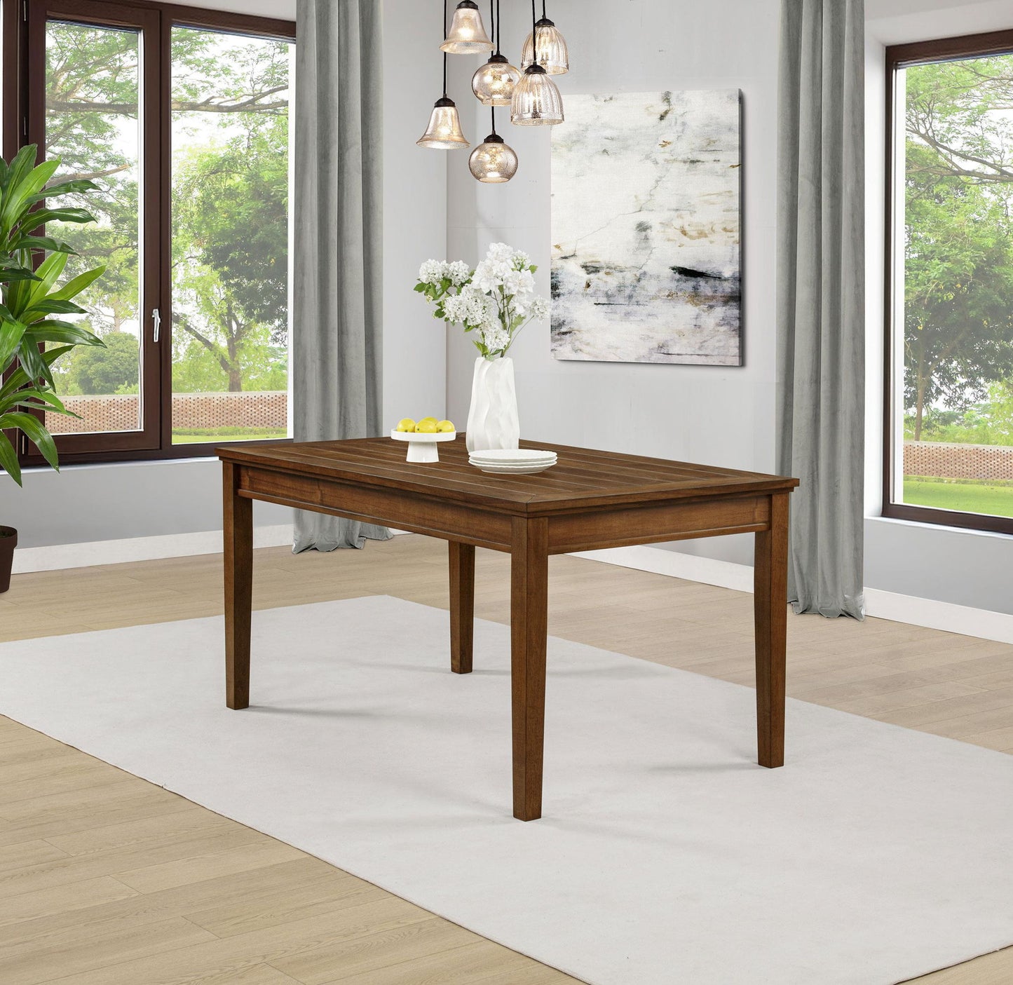 Atwood Rectangular Wood Dining Table Warm Brown