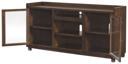 Starmore - 70" TV Stand With Glass/Stone Fireplace Insert - Brown