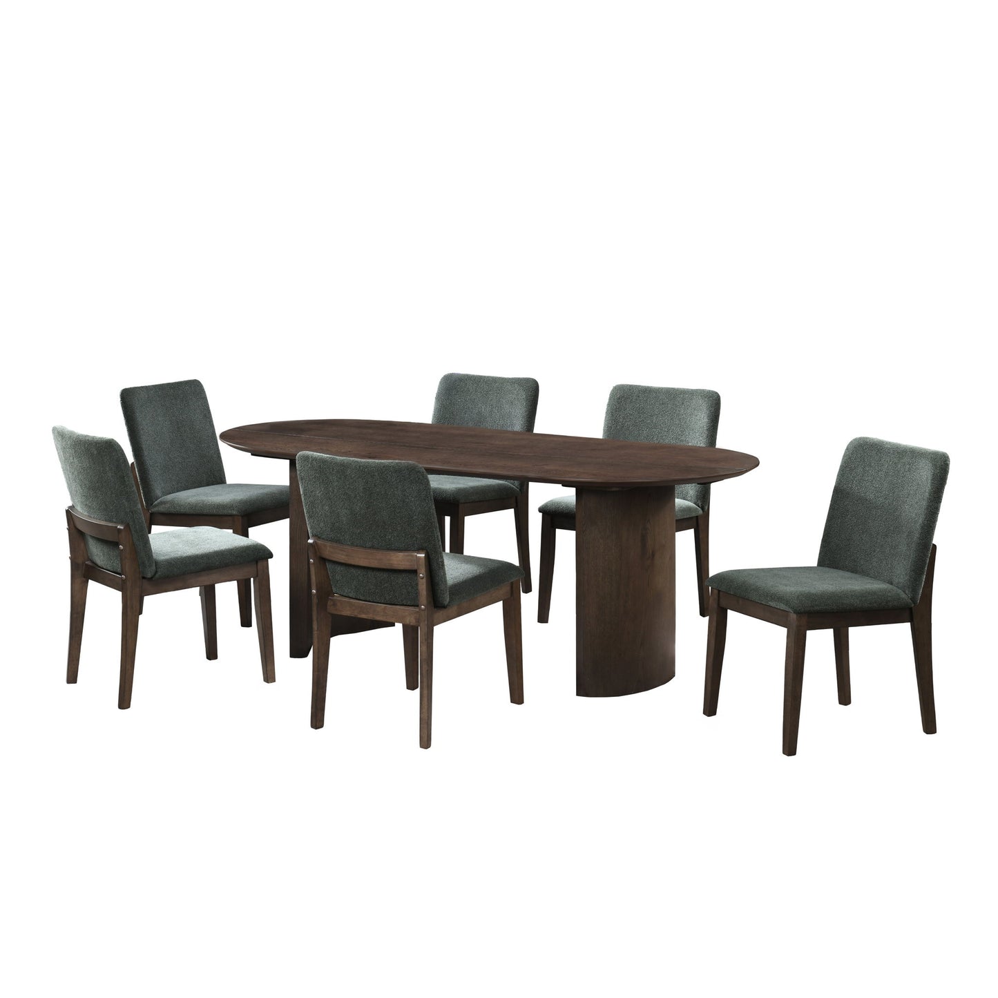 Kody - 79" Oval Fixed-Top Dining Table Set