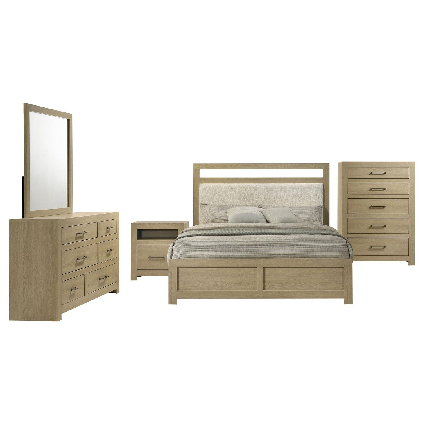 Hendricks 5-piece California King Bedroom Set Light Oak