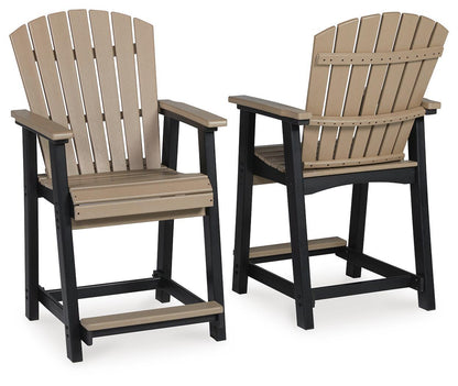 Fairen Trail - Barstool (Set of 2) - Black / Driftwood
