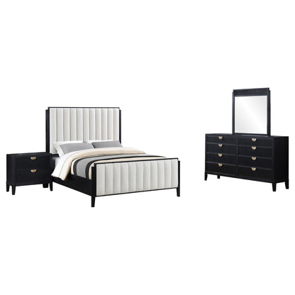 Brookmead 4-piece Upholstered Eastern King Bedroom Set Black
