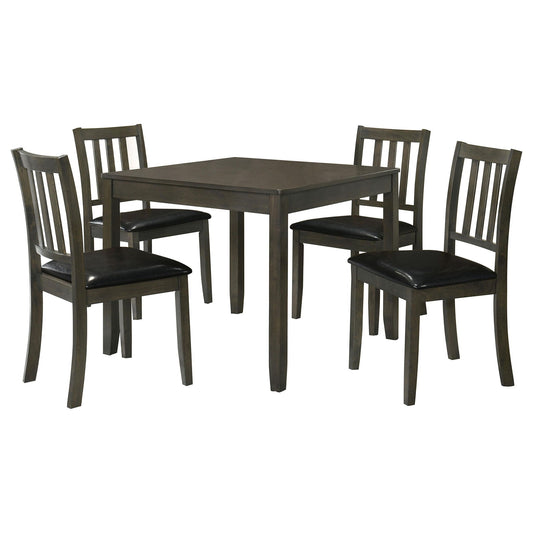 Parkwood 5-piece Square Dining Table Set Dark Ash Brown