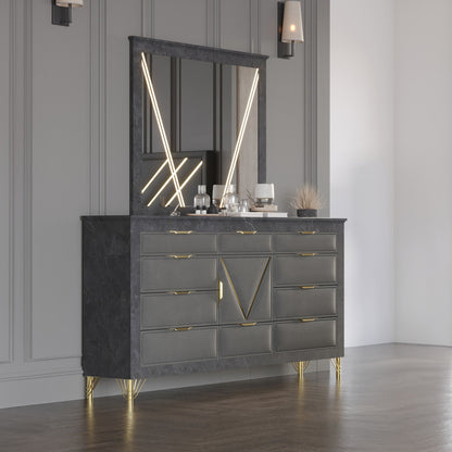 Symmetry - Lighted Mirror - Charcoal
