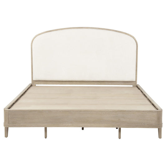 Lucaire Eastern King Upholstered Panel Bed Sandstone