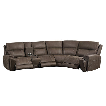 Gaia - 5 Piece P2 Power Sectional - Sable