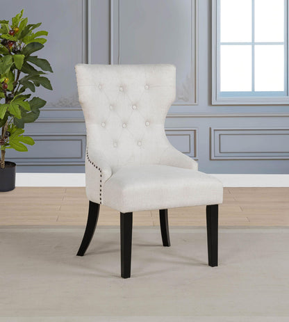 Baney Fabric Upholstered Dining Side Chair Cream and Black