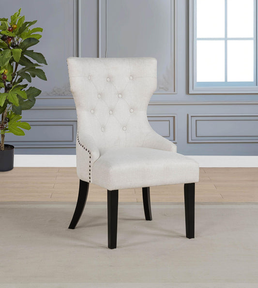 Baney Fabric Upholstered Dining Side Chair Cream and Black