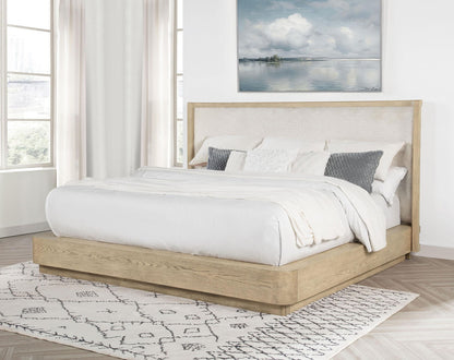 Kailani 52-inch California King Wingback Bed Beige Oak