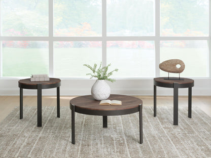 Horizon Hills - Occasional Table Set (Set of 3) - Brown / Black