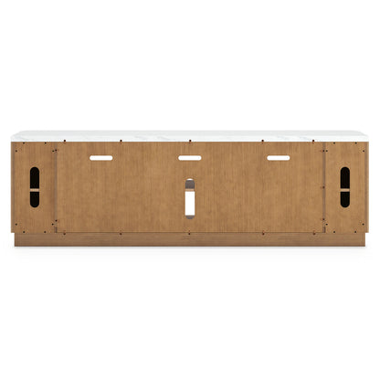 Camdill - XL TV Stand With Fireplace Option - Light Brown
