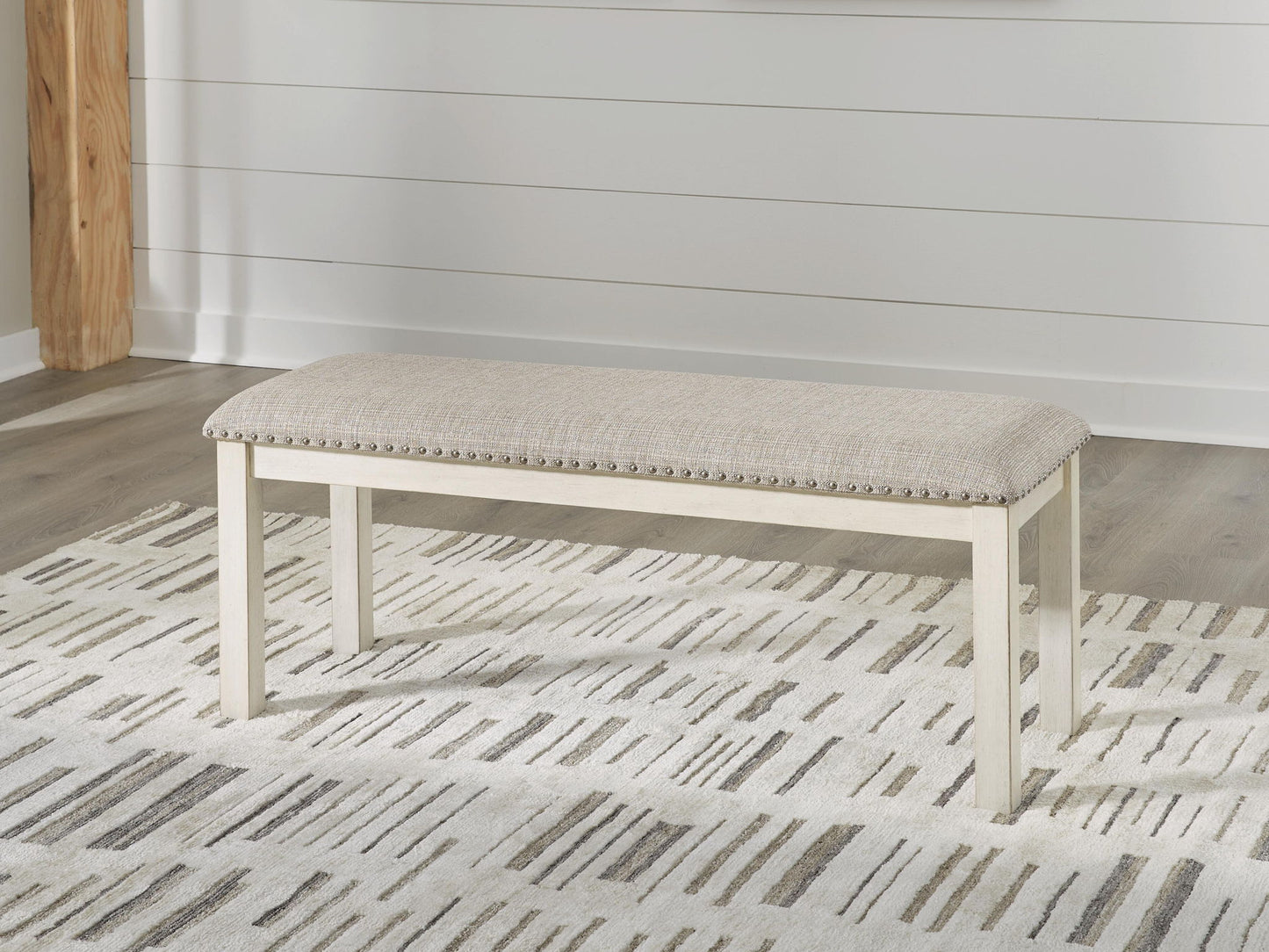 Robbinsdale - Large Upholstered Dining Room Bench - Antique White