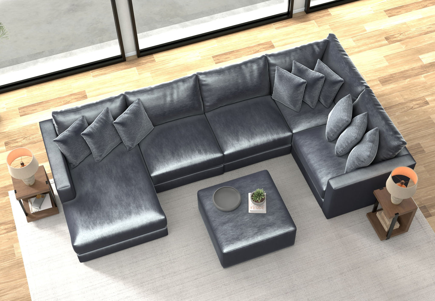Remington - Modular Sofa And Cocktail Ottoman - Slate