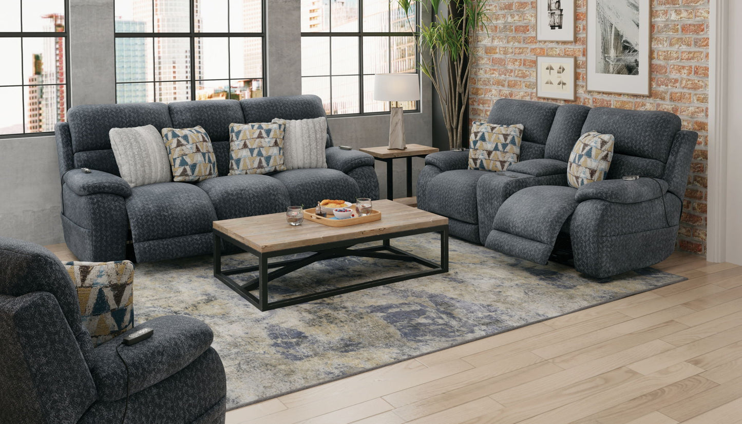 Joya - Power Headrest Power Lay Flat Reclining Console Loveseat With CR3 Heat/Massage/Lumbar/ZG