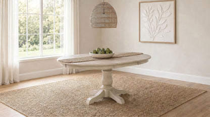 Orrison Oval 62-inch Wood Extension Leaf Dining Table Linen