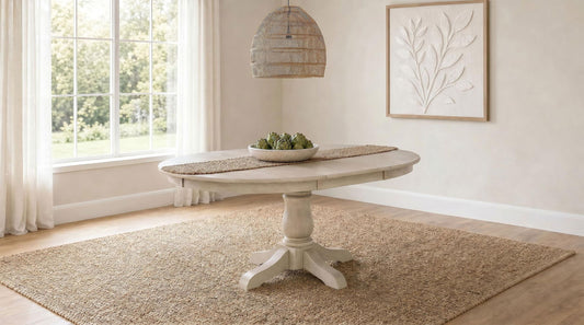 Orrison Oval 62-inch Wood Extension Leaf Dining Table Linen