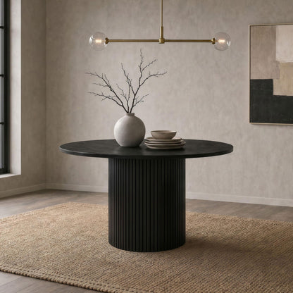Hamlyn 47-inch Round Wood Dining Room Table Black