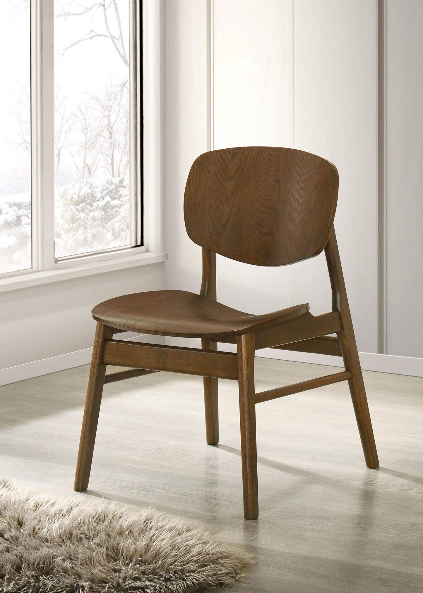 Benford Dining Side Chair Wood Seat Dark Brown (Set of 2)