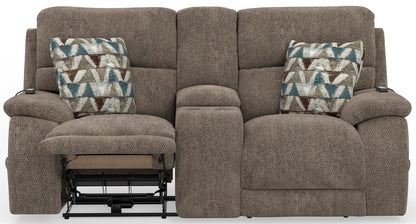 Joya - Power Headrest Power Lay Flat Reclining Console Loveseat With CR3 Heat/Massage/Lumbar/ZG