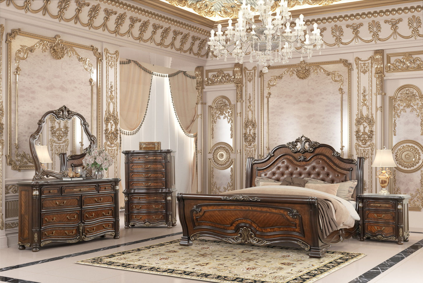 Bella Notte - Dresser Mirror - Mahogany Brown