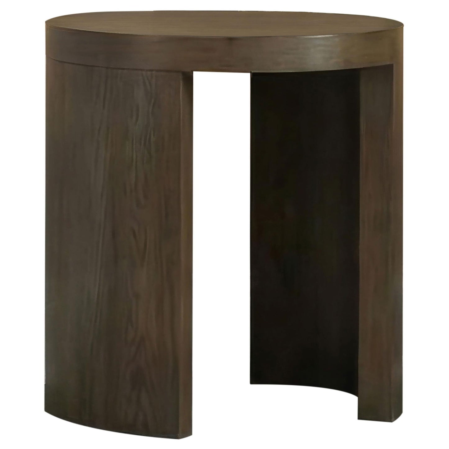 Sweeney 24-inch Round Wood Occasional Side End Table Dark Walnut