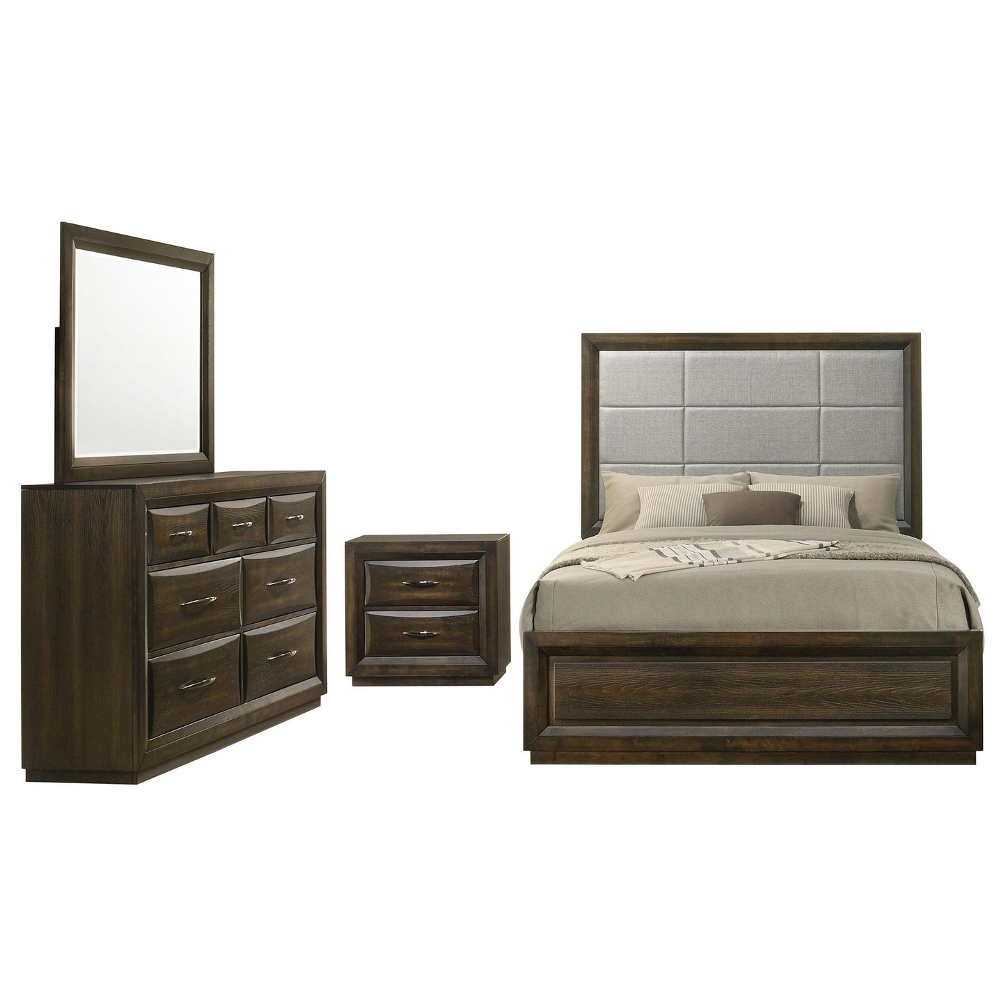 Atlas 4-piece California King Bedroom Set Dark Oak