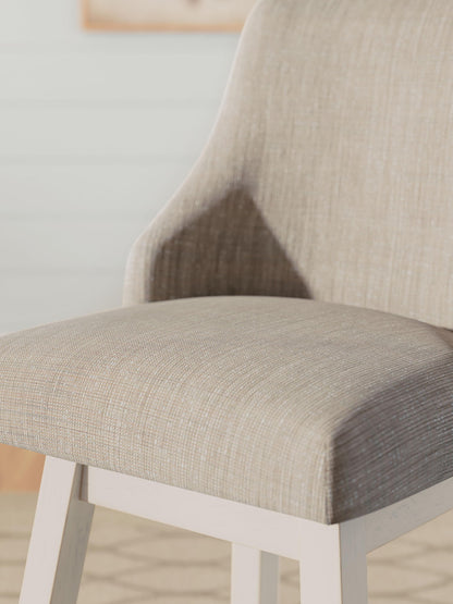 Robbinsdale - Upholstered Swivel Curved Back Barstool (Set of 2) - Antique White