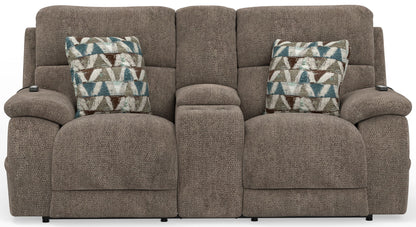 Joya - Power Headrest Power Lay Flat Reclining Console Loveseat With CR3 Heat/Massage/Lumbar/ZG