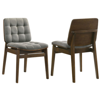 Redbridge Upholstered Side Chair Grey and Walnut (Set of 2)