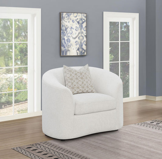 Rainn Boucle Upholstered Sloped Arm Accent Chair Latte