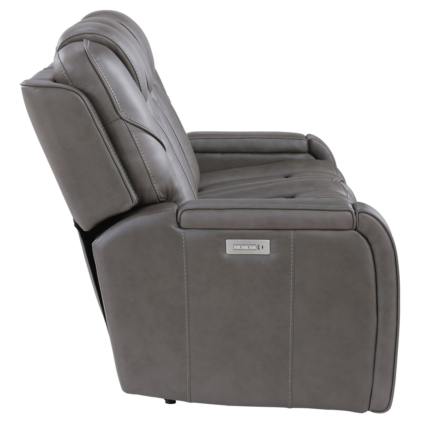 Daniel - 3 Piece Triple-Power Leather Reclining Set - Gray