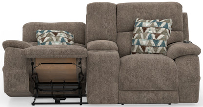 Joya - Power Headrest Power Lay Flat Reclining Console Loveseat With CR3 Heat/Massage/Lumbar/ZG