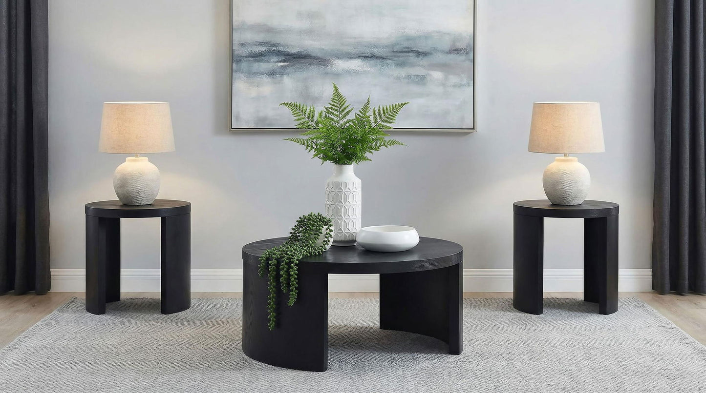 Sweeney 3-piece Coffee and End Occasional Table Set Black