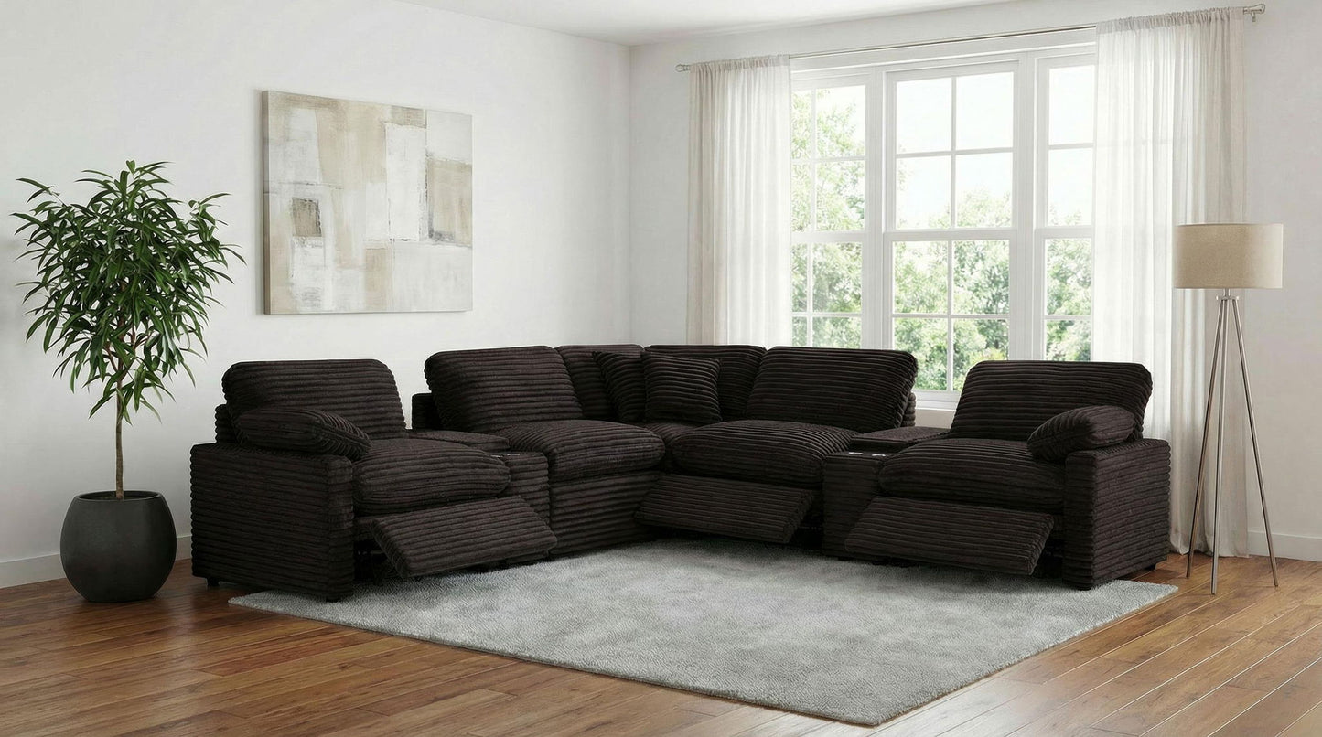 Collins 7-piece Modular Power Reclining Sectional Chocolate Brown