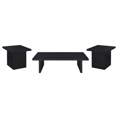 Max 3-piece Rectangular Coffee and End Table Set Black