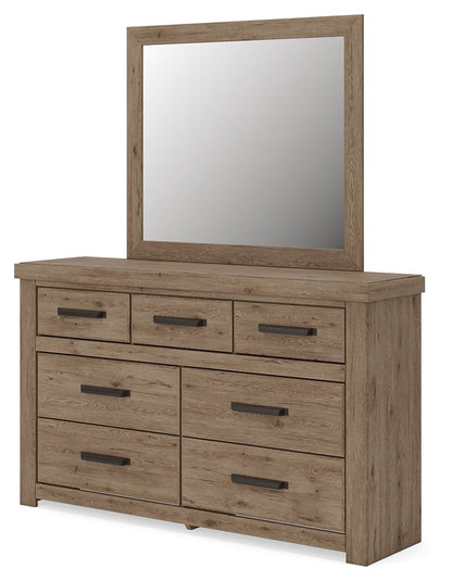Oliandon - 3 Pc. - Queen Panel Bed, Dresser And Mirror - Light Brown