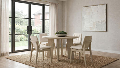 Strouse 5-piece Dining Set Cream and Natural Oak