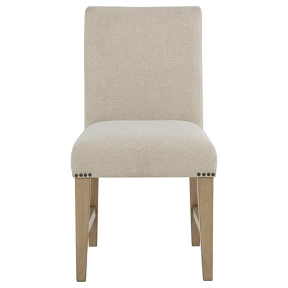 Naser Parsons Dining Side Chair Beige and Light Oak (Set of 2)