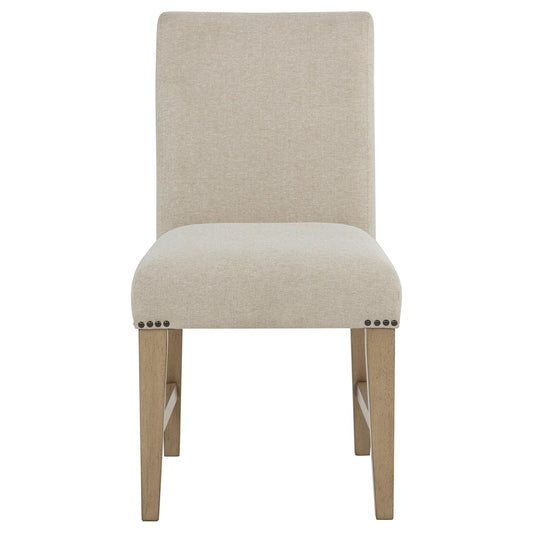 Naser Parsons Dining Side Chair Beige and Light Oak (Set of 2)